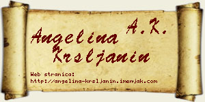 Angelina Kršljanin vizit kartica